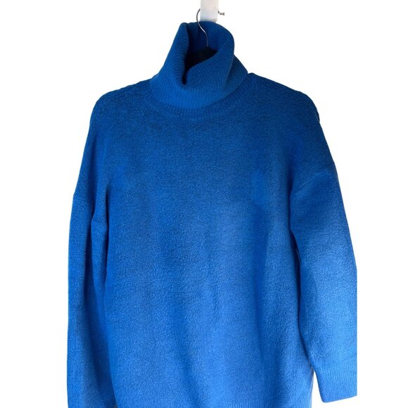 2/$30 ZARA Blue Turtleneck Sweater Small Soft Acrylic Blend Dolman Sleeve Ribbed - Picture 10 of 16